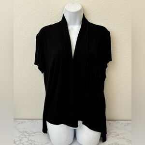 Sunny Taylor Size PXL Petite Black Cardigan Short Sleeve Open Asymmetric…​